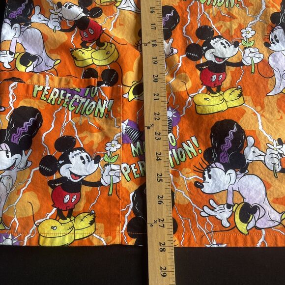 Disney Halloween Scrub Top Womens 3X Multicolor Cotton Medical Frankenbride - Picture 11 of 11